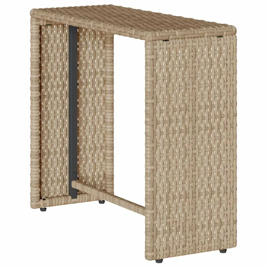 Salon de jardin 5 pcs avec coussins empilable beige polyrotin - 6