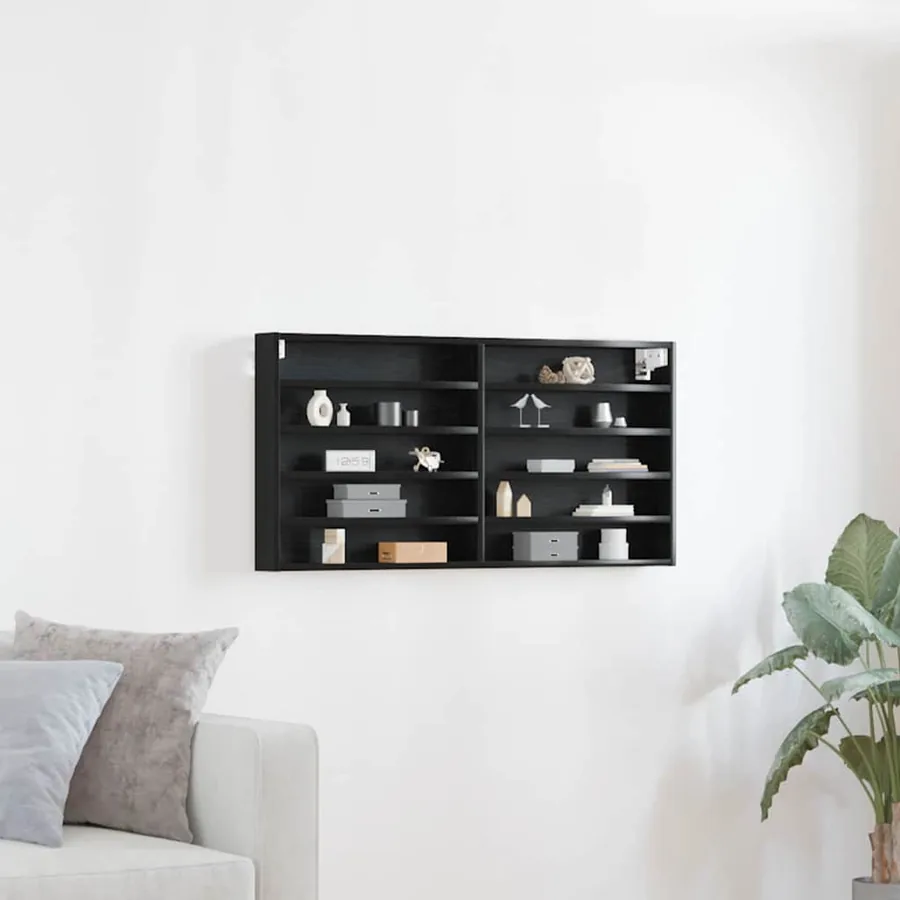 Vitrine Chêne noir 100 x 8,5 x 50 cm Bois d'ingénierie