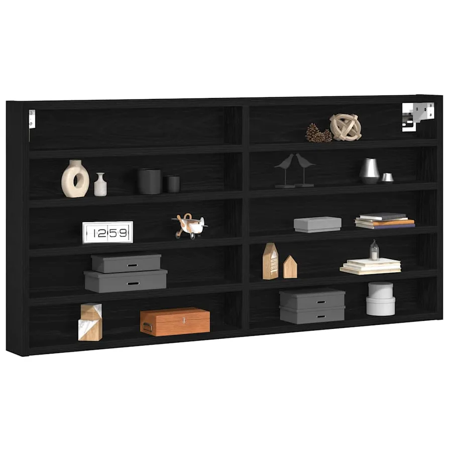 Vitrine Chêne noir 100 x 8,5 x 50 cm Bois d'ingénierie - 3