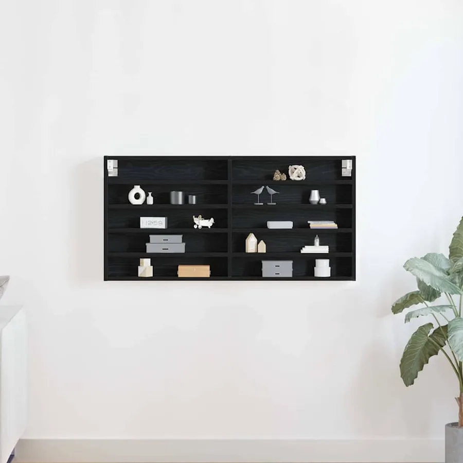 Vitrine Chêne noir 100 x 8,5 x 50 cm Bois d'ingénierie - 4