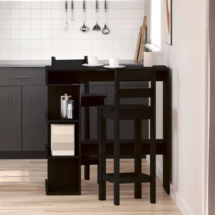 Table de bar Chêne noir 100 x 48 x 101,5 cm Bois d'ingénierie