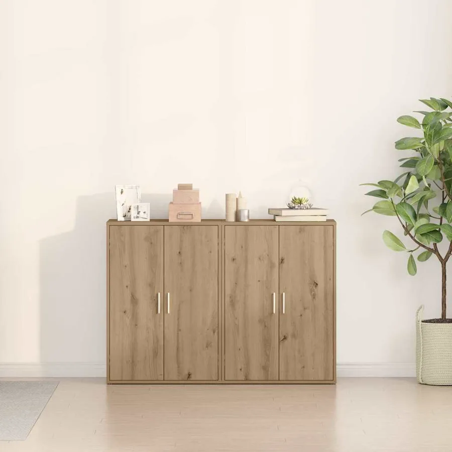Buffet 2 pcs Chêne artisanal 60 x 31 x 84 cm Bois d'ingénierie - 4