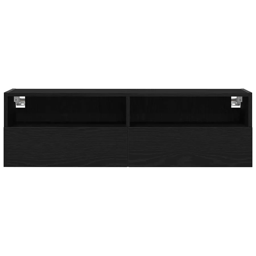 Meuble TV mural Chêne noir 100 x 30 x 30 cm Bois d'ingénierie - 6