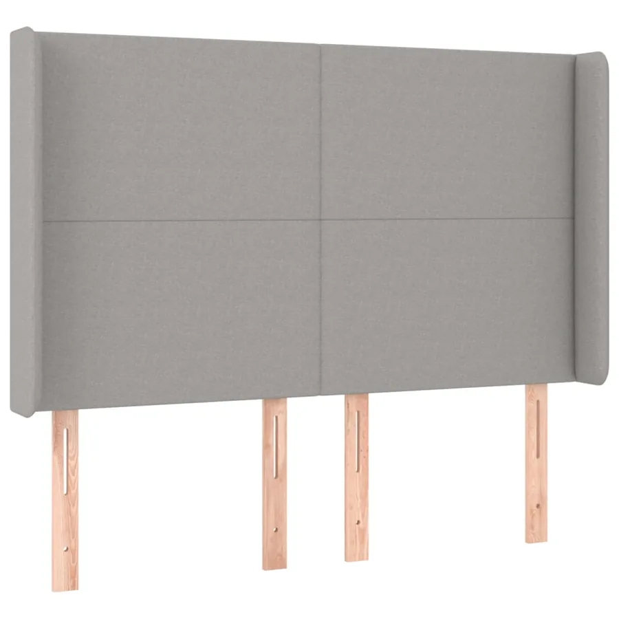 Tête de lit à LED Gris clair 147x16x118/128 cm Tissu - 4