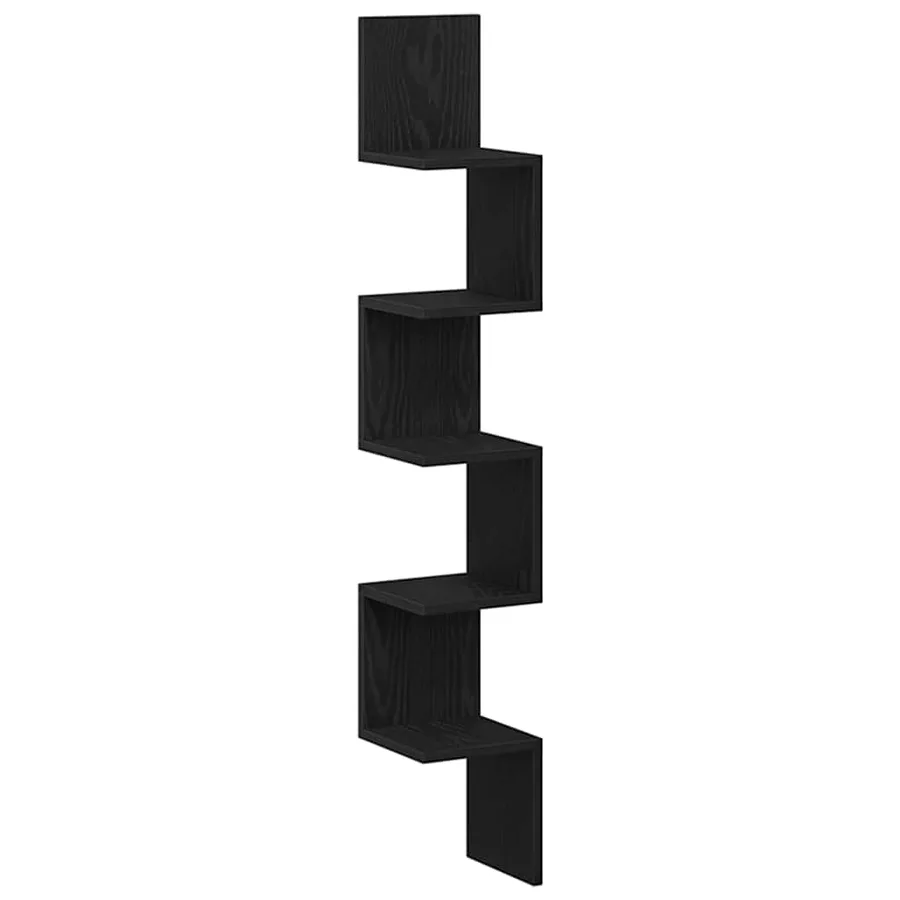 Étagère d'angle Chêne noir 20 x 20 x 127,5 cm Bois d'ingénierie - 2