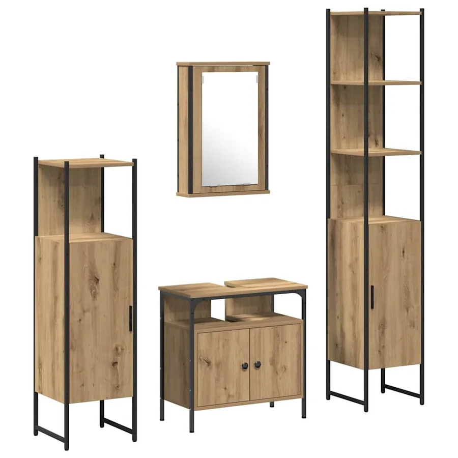 Ensemble de mobilier de salle de bain 4 pc Chêne artisanal - 2