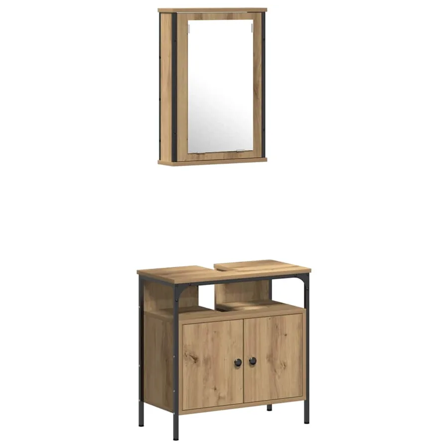 Ensemble de mobilier de salle de bain 4 pc Chêne artisanal - 6