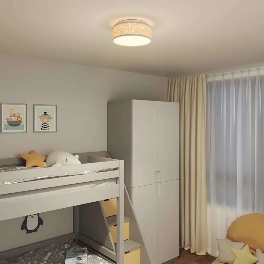 Lampe de plafond Gris 30 x 30 x 13,5 cm tissu - 3
