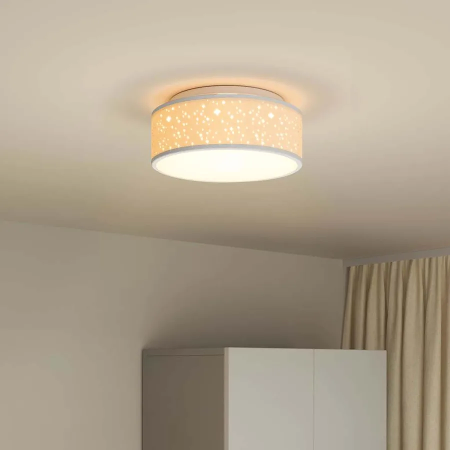 Lampe de plafond Gris 30 x 30 x 13,5 cm tissu - 4