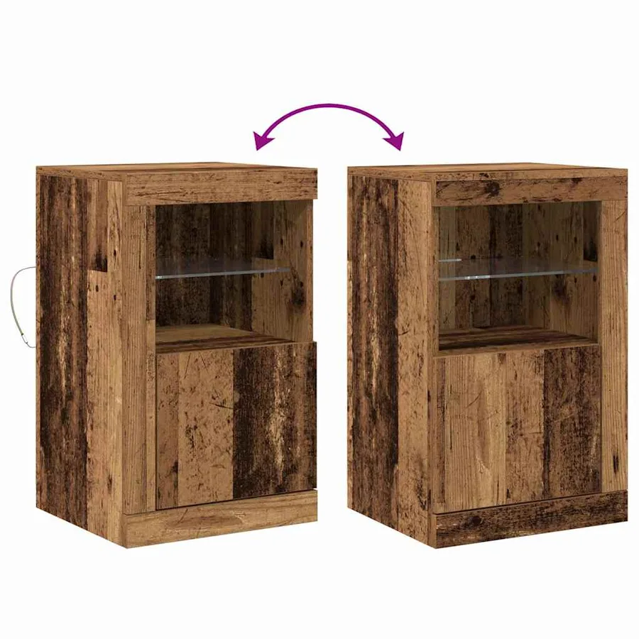 Buffet LED Bois ancien 41 x 37 x 67 cm Bois d'ingénierie - 13