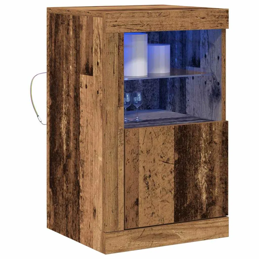 Buffet LED Bois ancien 41 x 37 x 67 cm Bois d'ingénierie - 3