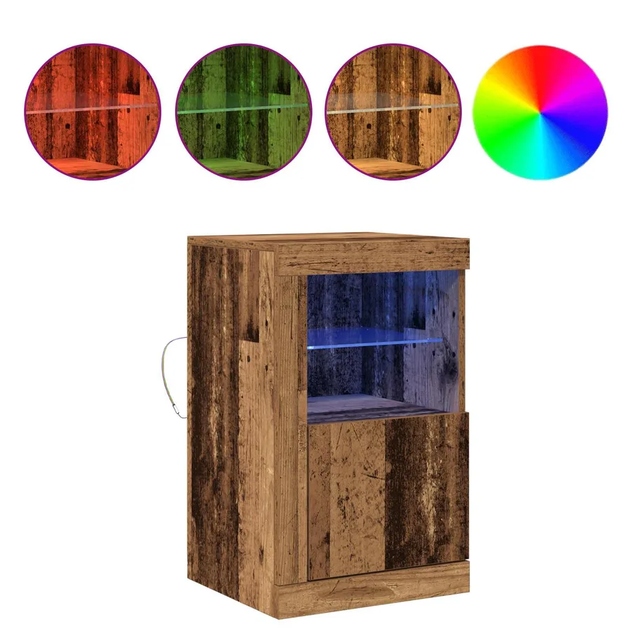 Buffet LED Bois ancien 41 x 37 x 67 cm Bois d'ingénierie - 4
