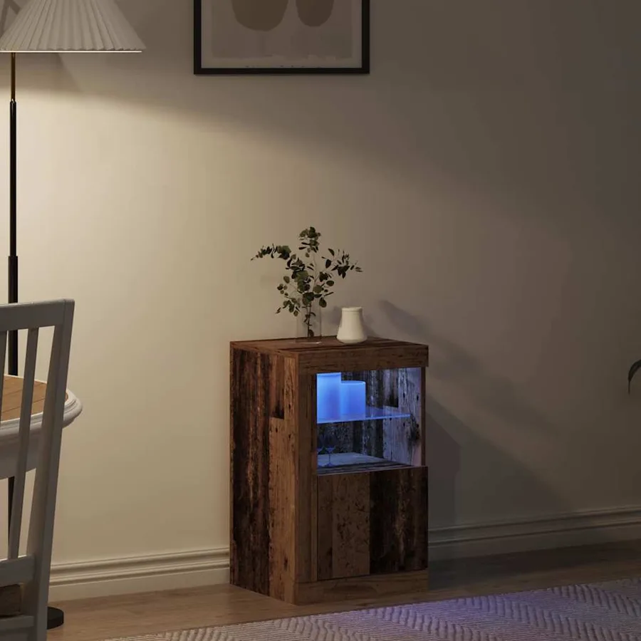 Buffet LED Bois ancien 41 x 37 x 67 cm Bois d'ingénierie - 5
