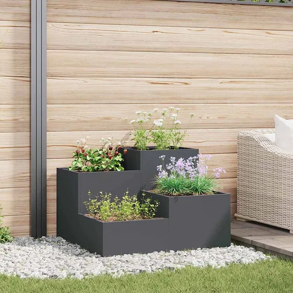 Cache-pot de jardin Anthracite 100 x 100 x 60 cm Acier