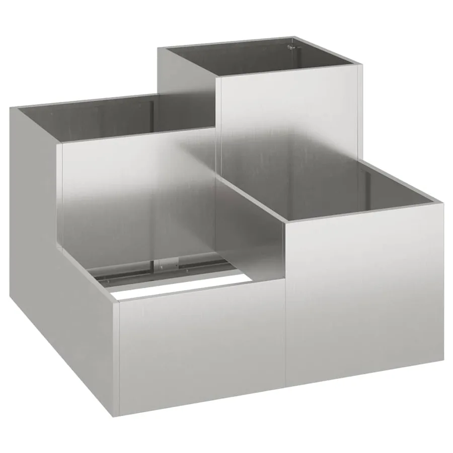 Cache-pot de jardin Argent 100 x 100 x 60 cm Acier inoxydable - 2