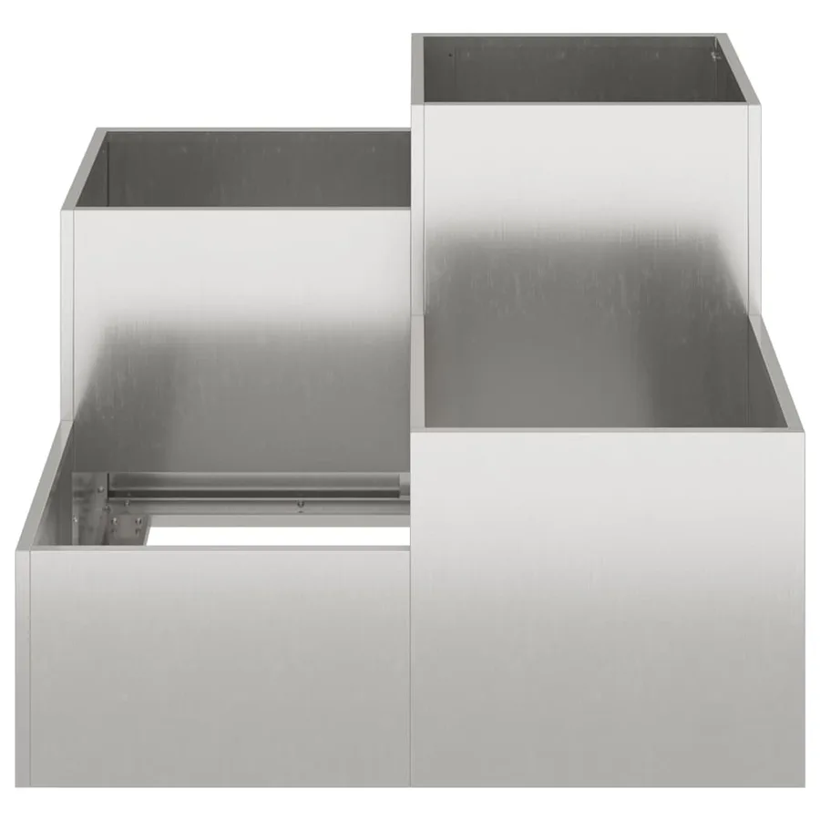 Cache-pot de jardin Argent 100 x 100 x 60 cm Acier inoxydable - 5