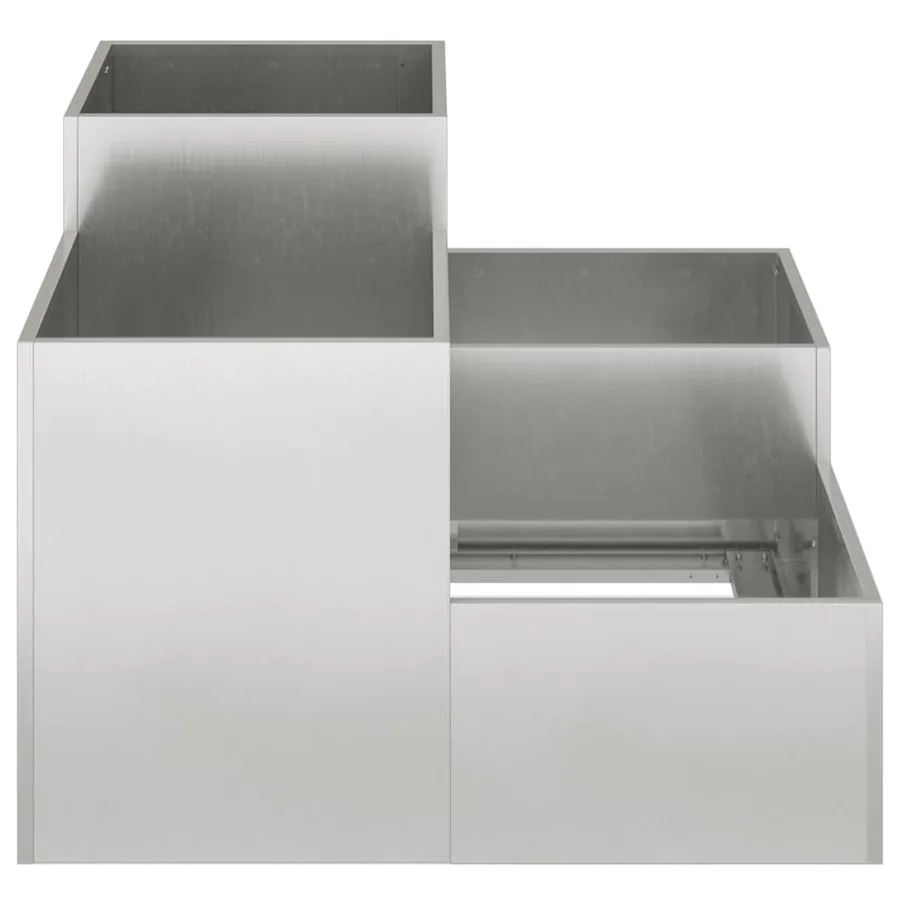 Cache-pot de jardin Argent 100 x 100 x 60 cm Acier inoxydable - 6