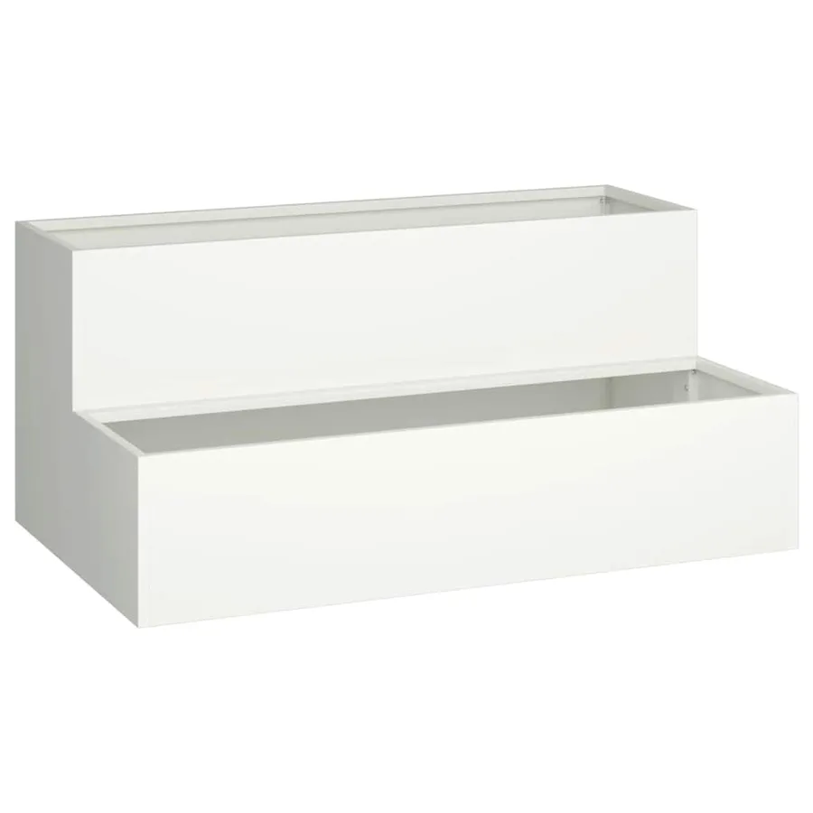 Cache-pot de jardin Blanc 100 x 60 x 45 cm Acier laminé à froid - 2