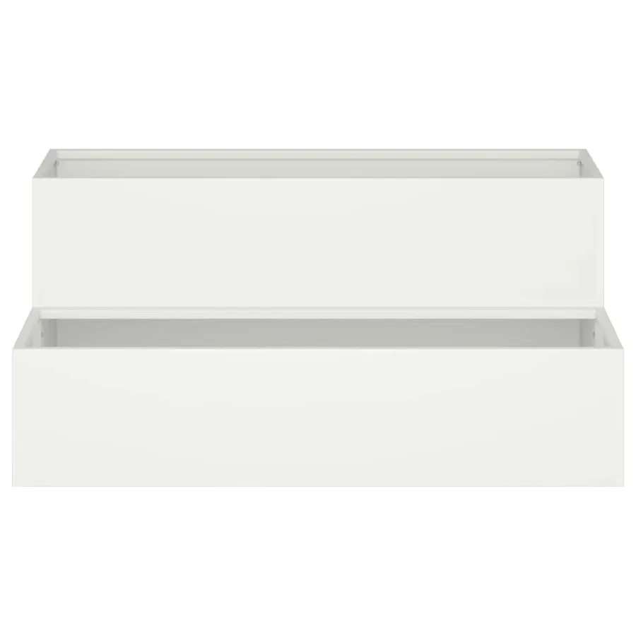 Cache-pot de jardin Blanc 100 x 60 x 45 cm Acier laminé à froid - 6