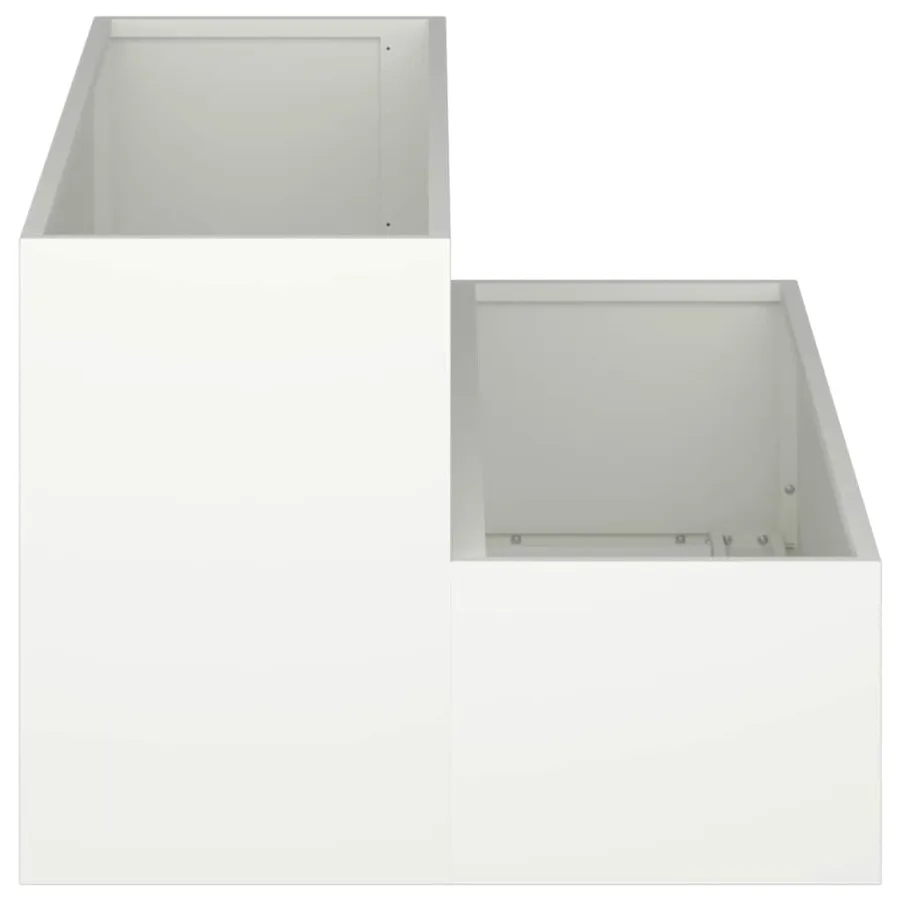 Cache-pot de jardin Blanc 100 x 60 x 45 cm Acier laminé à froid - 7