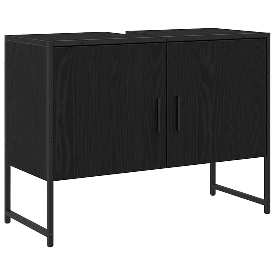 Ensemble de mobilier de salle de bain avec étagère 3 pcs Noir - 6