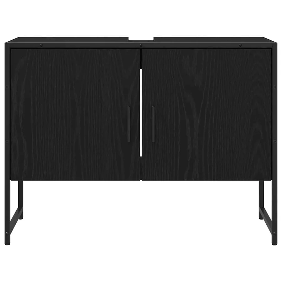 Ensemble de mobilier de salle de bain avec étagère 3 pcs Noir - 9