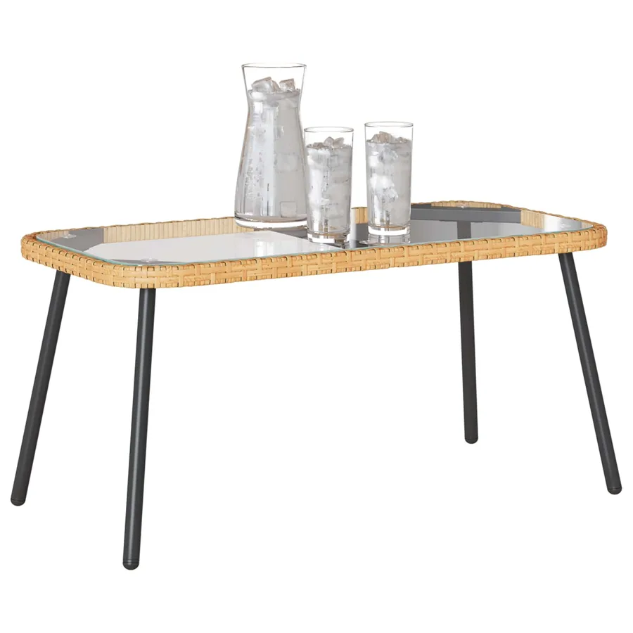Table basse Marron et Noir 90 x 45 x 43 cm polyrotin - 3