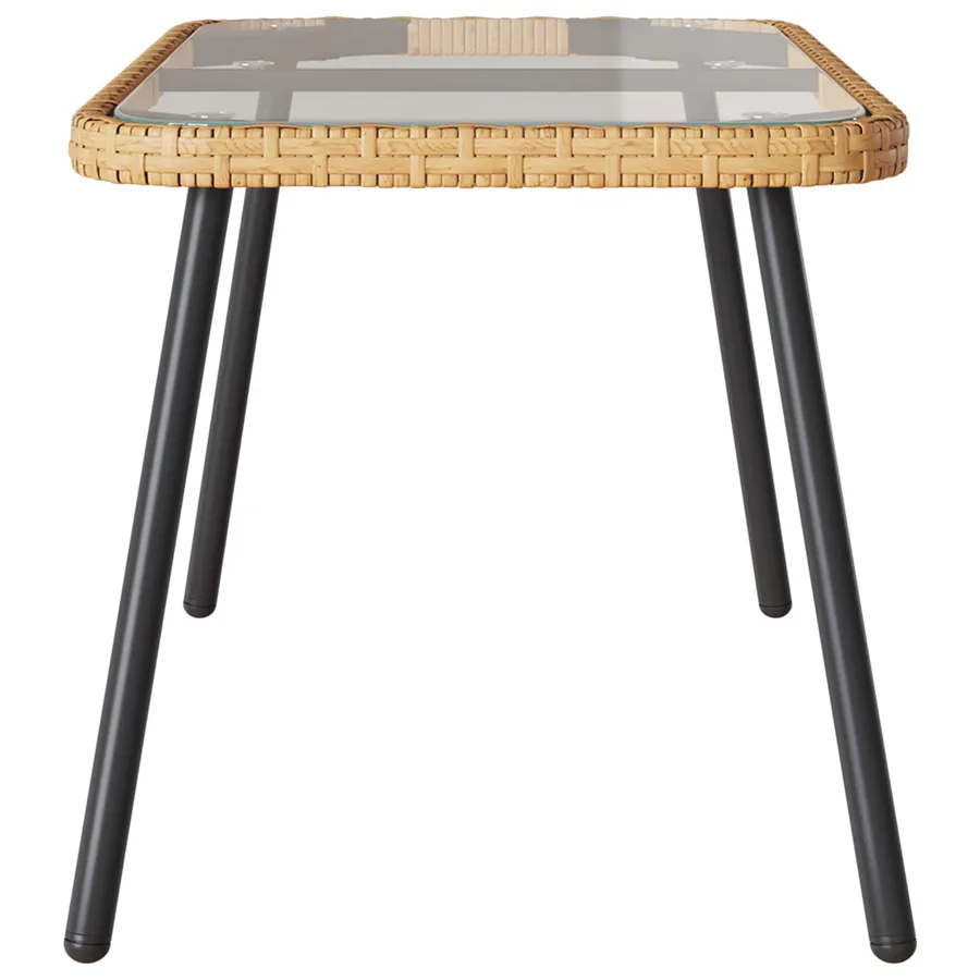 Table basse Marron et Noir 90 x 45 x 43 cm polyrotin - 6