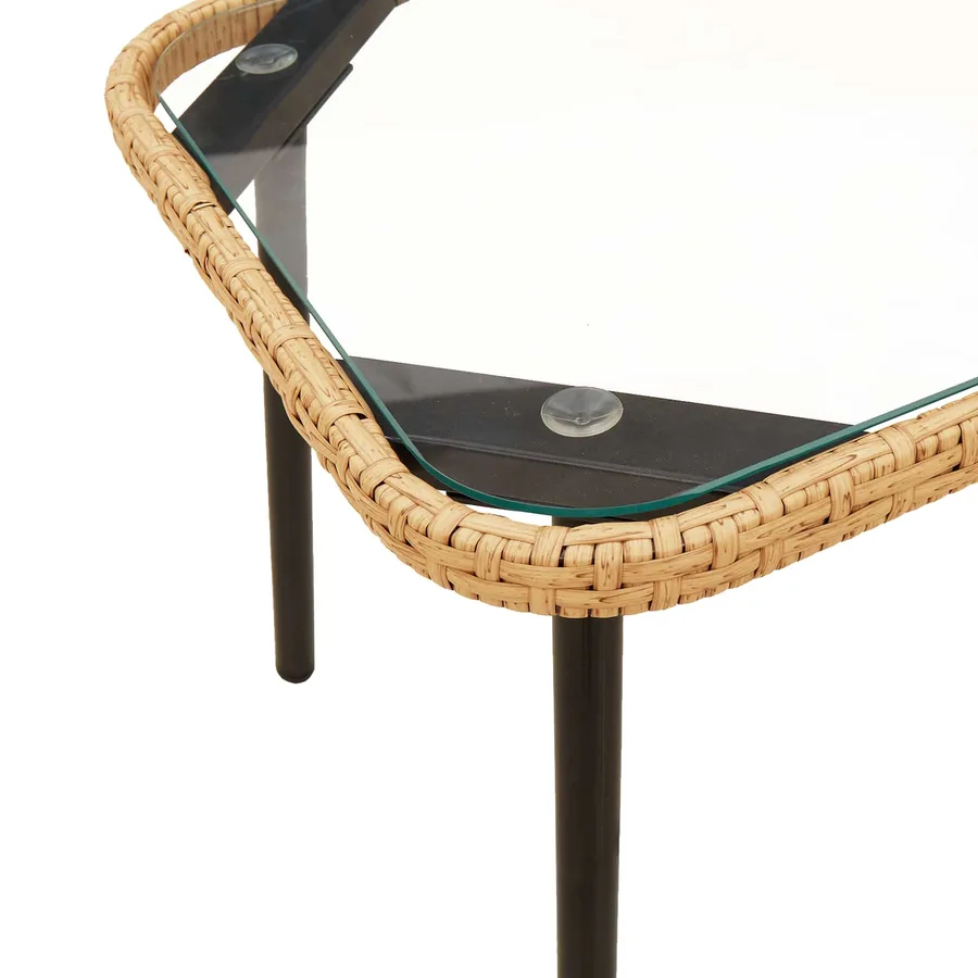 Table basse Marron et Noir 90 x 45 x 43 cm polyrotin - 7