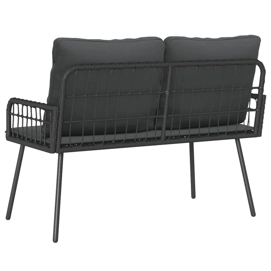 Banc de jardin avec coussin Anthracite 114 x 64 x 90cm Acier - 4