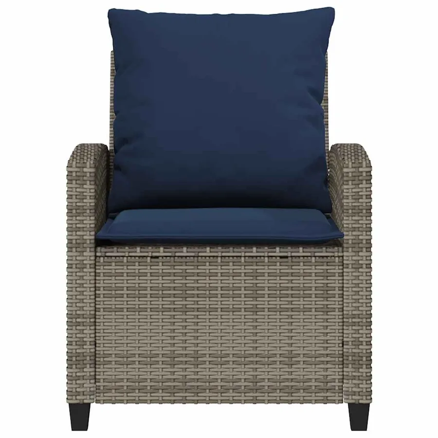 Ensemble de canapé de jardin 4 pcs avec coussins gris résine tressée - 5