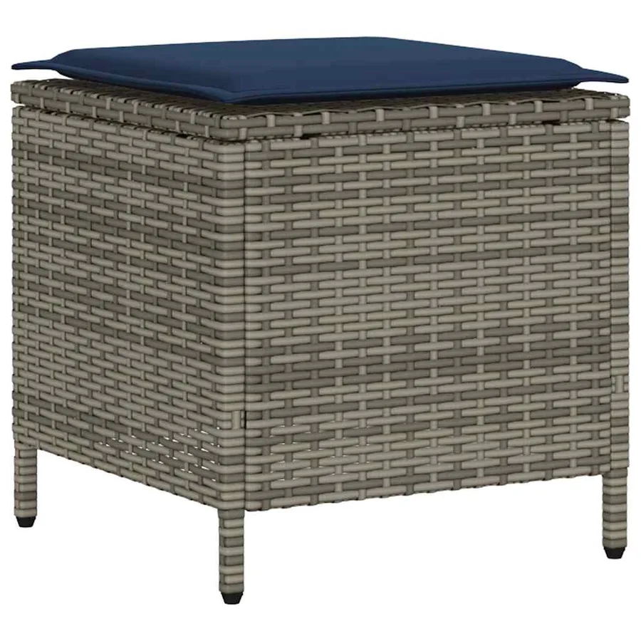 Ensemble de canapé de jardin 4 pcs avec coussins gris résine tressée - 6