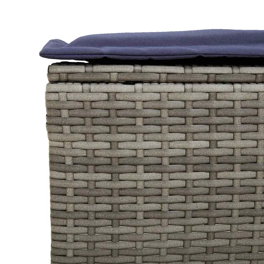 Ensemble de canapé de jardin 4 pcs avec coussins gris résine tressée - 9
