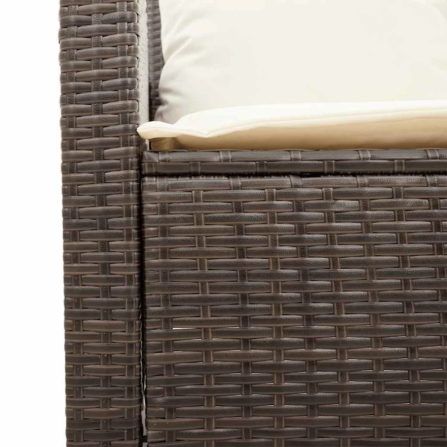 Ensemble de canapé de jardin 4 pcs avec coussins marron résine tressée - 8