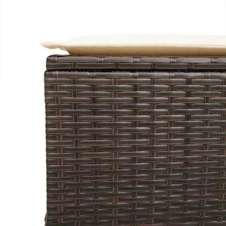 Ensemble de canapé de jardin 4 pcs avec coussins marron résine tressée - 9