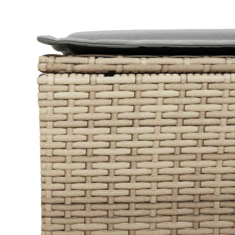 Ensemble de canapé de jardin 4 pcs avec coussins beige résine tressée - 9