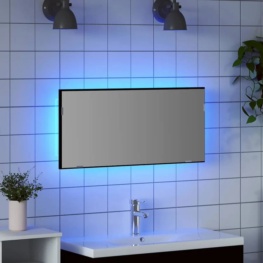 Miroir Chêne noir 80 x 37 cm Verre et Bois Ingénierie - 4