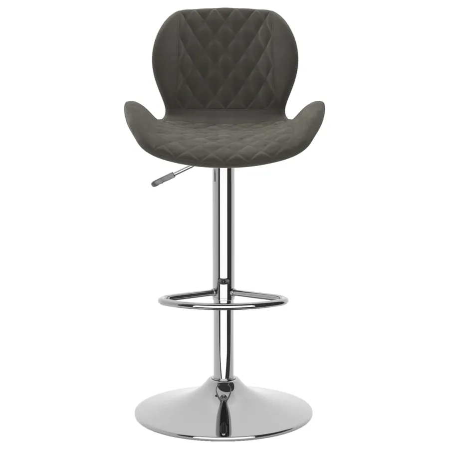 Tabourets de bar lot de 2 gris foncé velours - 4