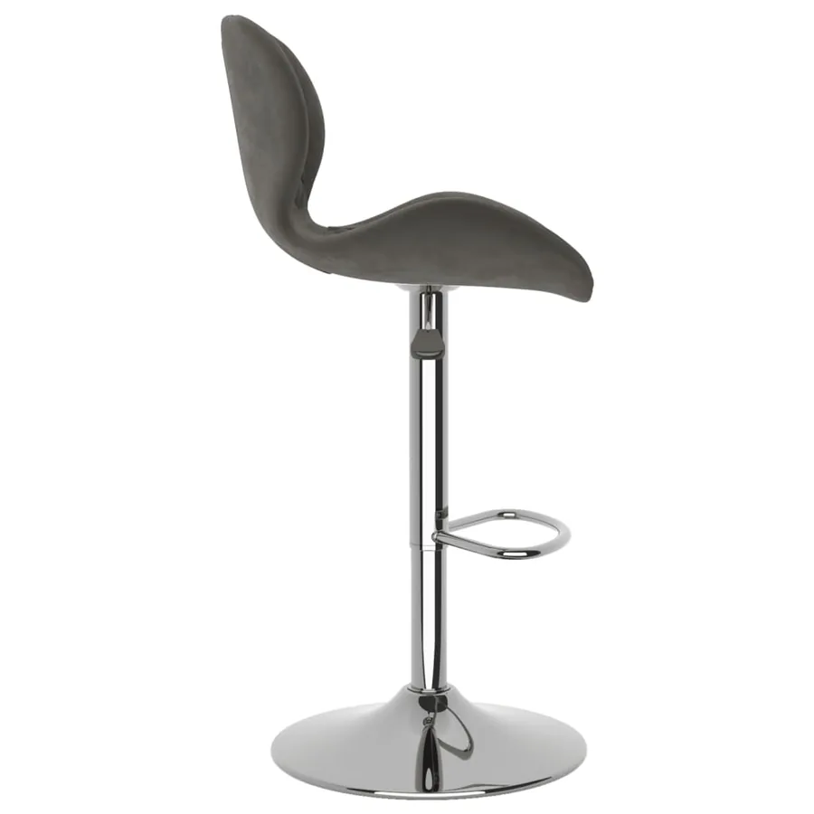 Tabourets de bar lot de 2 gris foncé velours - 5