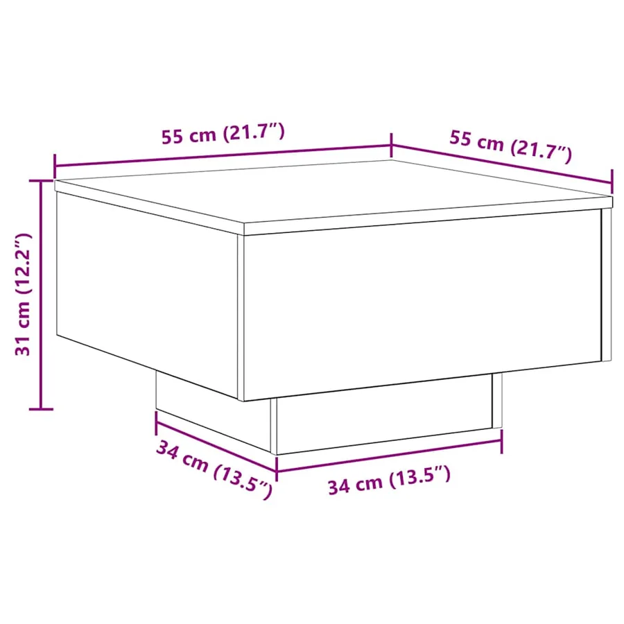 Table basse Chêne artisanal 55 x 55 x 31 cm - 8