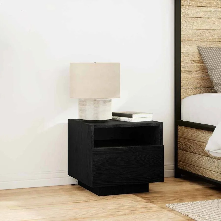 Cabinet de chevet Chêne noir 40 x 39 x 37 cm Bois d'ingénierie