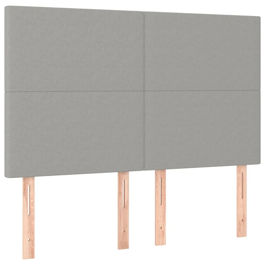 Sommier à lattes de lit avec matelas Gris clair 140x190cm Tissu - 6