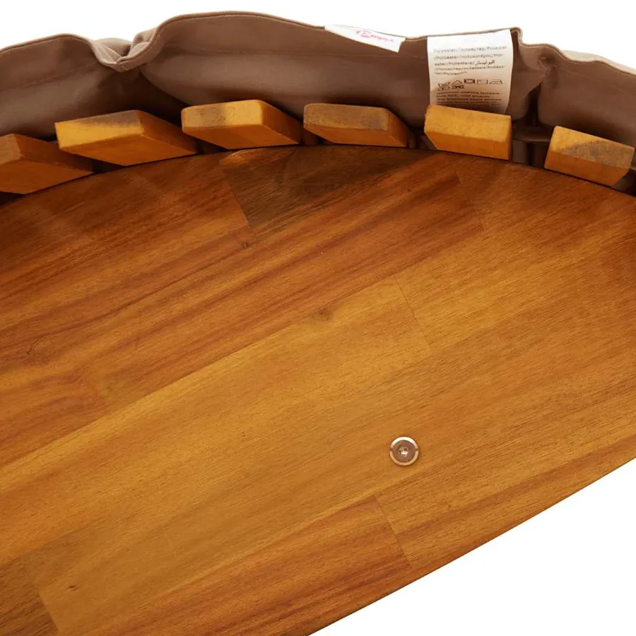 Chaise longue à bascule avec coussin en bois d'acacia massif - 9