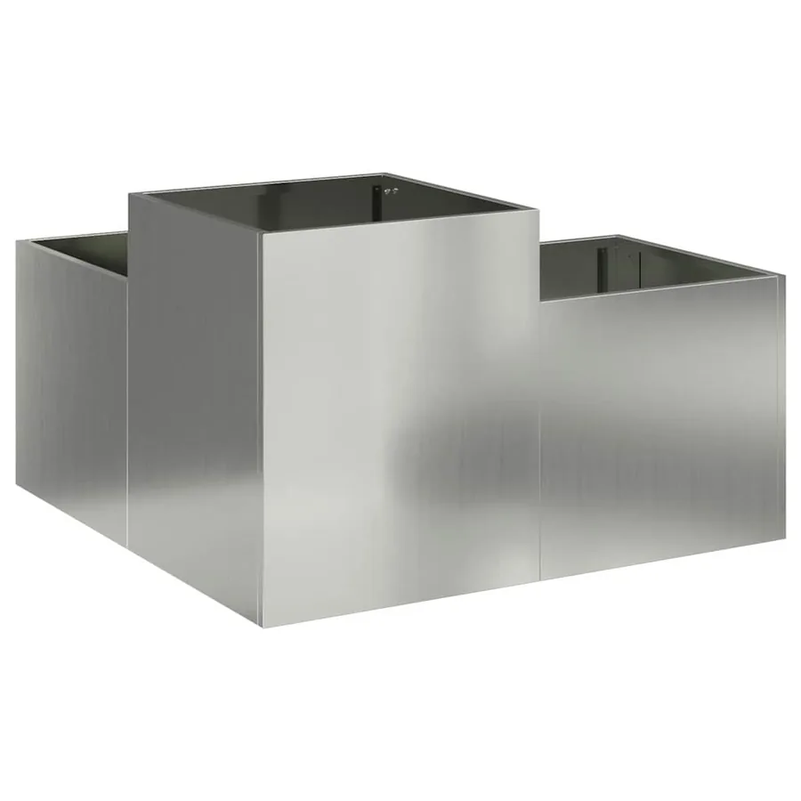 Cache-pot de jardin Argent 100 x 100 x 48 cm Acier galvanisé - 5