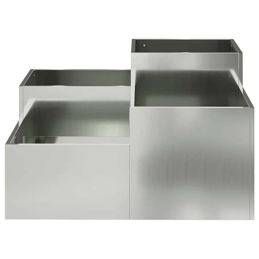 Cache-pot de jardin Argent 100 x 100 x 48 cm Acier galvanisé - 6