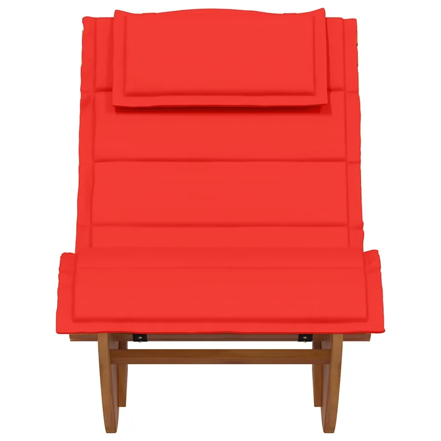 Transat avec coussin 2 pcs Marron Bois d'Acacia Massif - 5