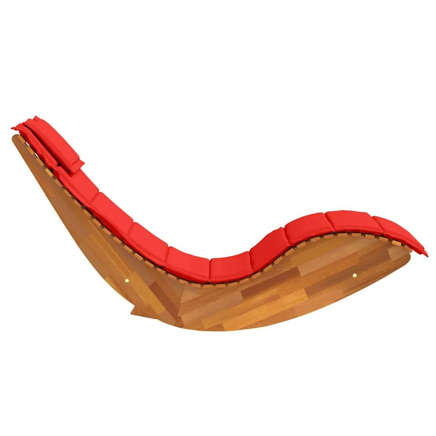 Transat avec coussin 2 pcs Marron Bois d'Acacia Massif - 6