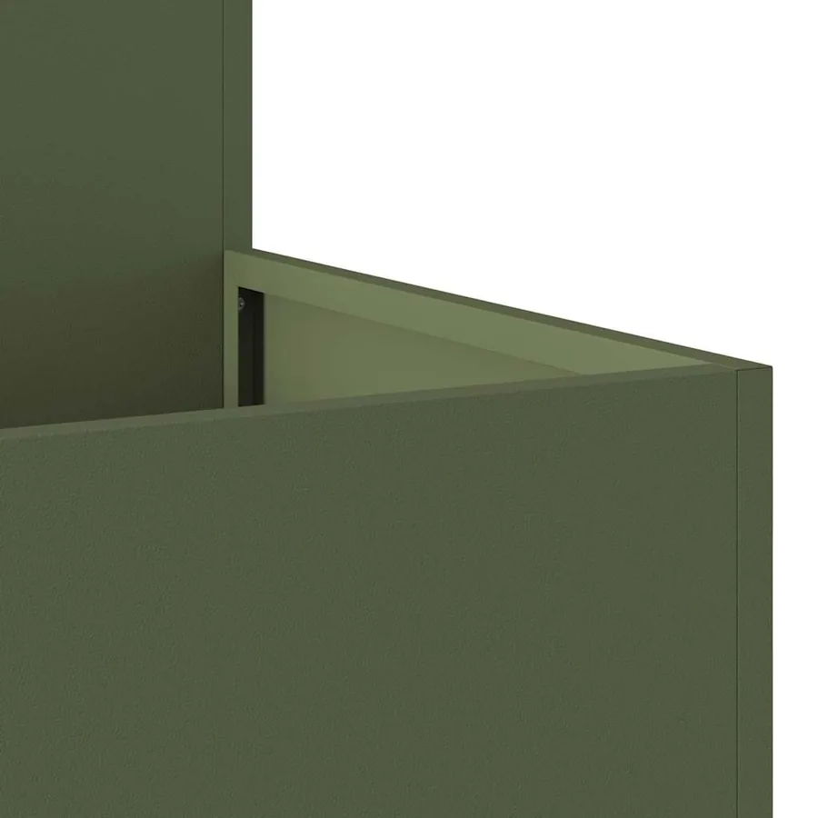 Cache-pot de jardin Vert olive 100 x 100 x 48 cm Acier - 9