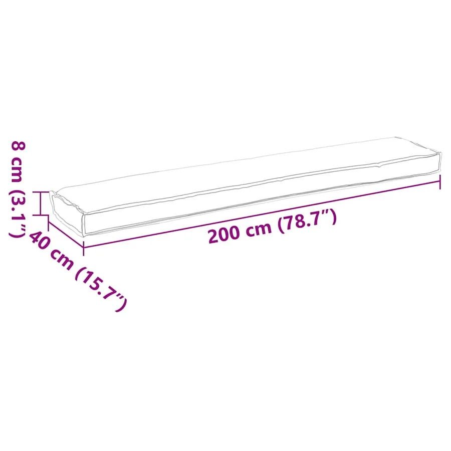 Set de coussins de palette 2 pcs Bordeaux 200 x 40 x 8 cm - 12