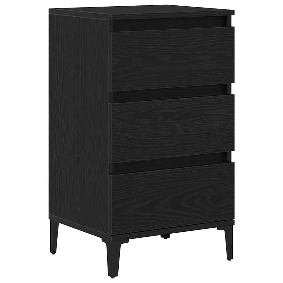 Cabinet de chevet Chêne noir 45 x 35 x 44 cm Bois d'ingénierie - 2